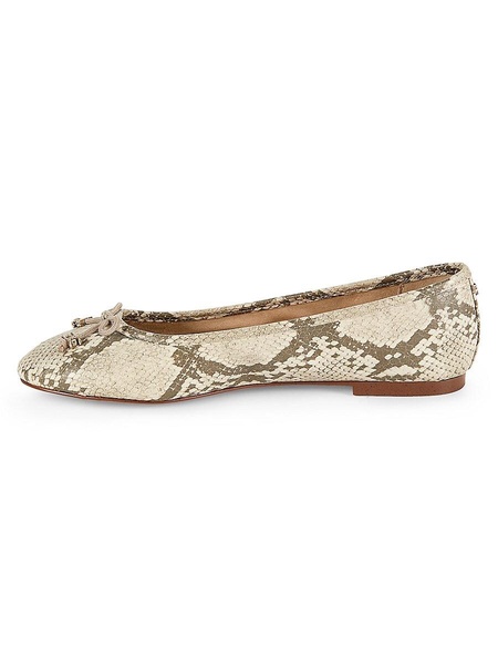 Flora Python-Embossed Ballet Flats