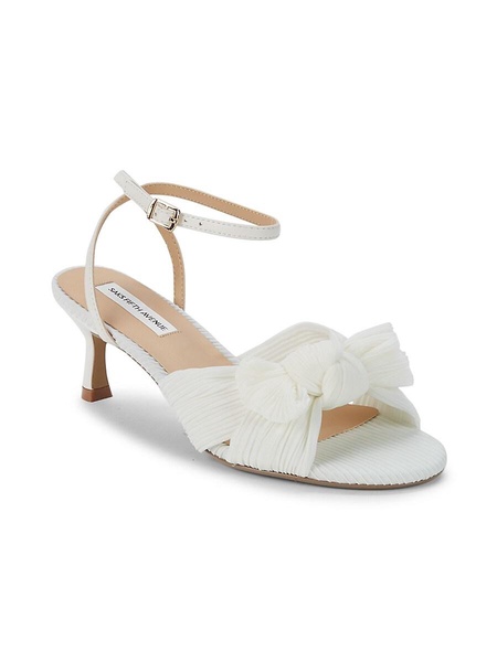 Sammy Pleated Kitten Heel Sandals