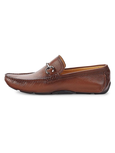 ​​Pebbled Leather Bit Driving Loafers