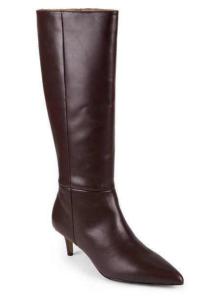 Charlie Leather Kitten Heel Calf Boots