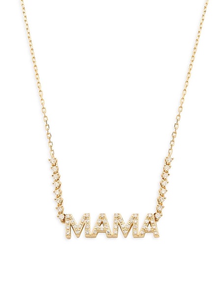 14K Yellow Gold & 0.25 TCW Diamond Mama Chain Necklace