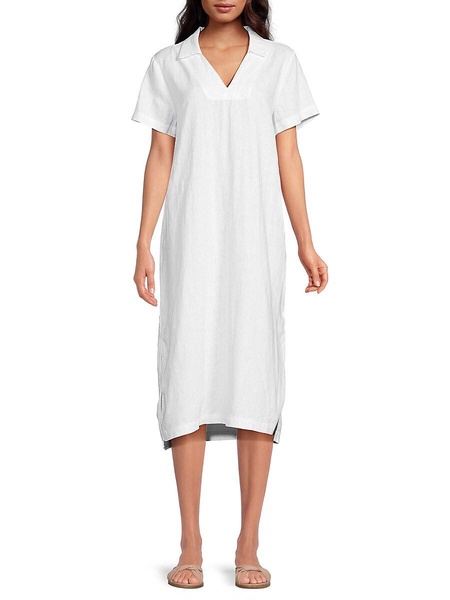 100% Linen Midi Shift Dress