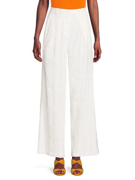 Pleated Linen Blend Pants