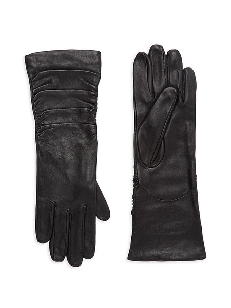 Ruched Leather Gloves