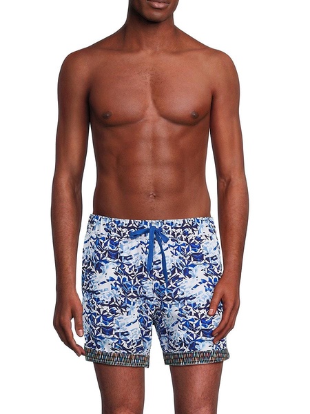 Pogues Abstract Print Drawstring Shorts