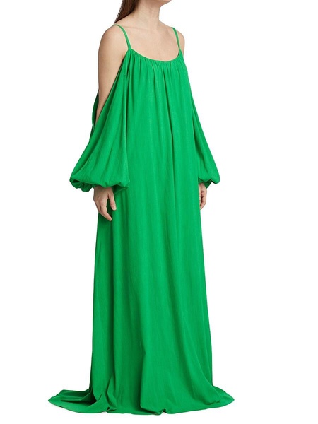 Paloma Exposed Shoulder & Puff Sleeve Maxi Dress