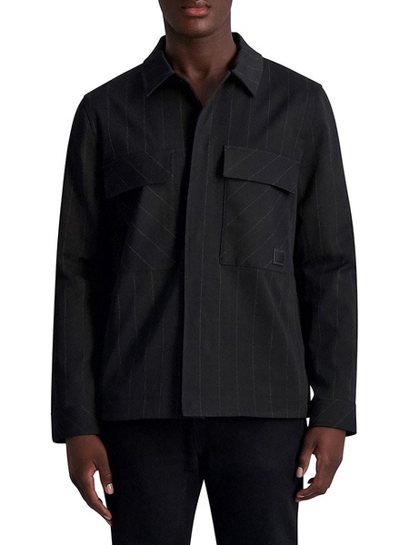 Slim Fit Striped Shirt Jacket