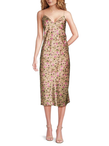 Myla Floral Satin Midi Slip Dress