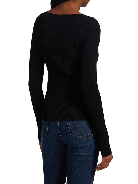 Asher Long-Sleeve Rib-Knit Sweater