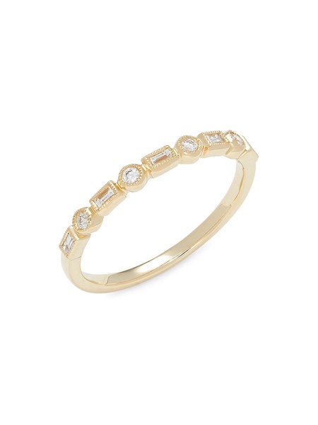 14K Yellow Gold & 0.14 TCW Diamond Ring