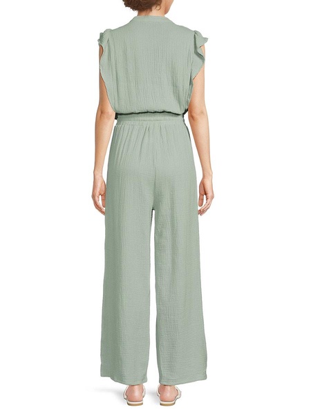 Frill Trim Drawstring Jumpsuit