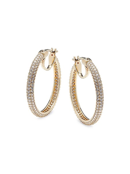 18K Goldplated & Cubic Zirconia Hoop Earrings