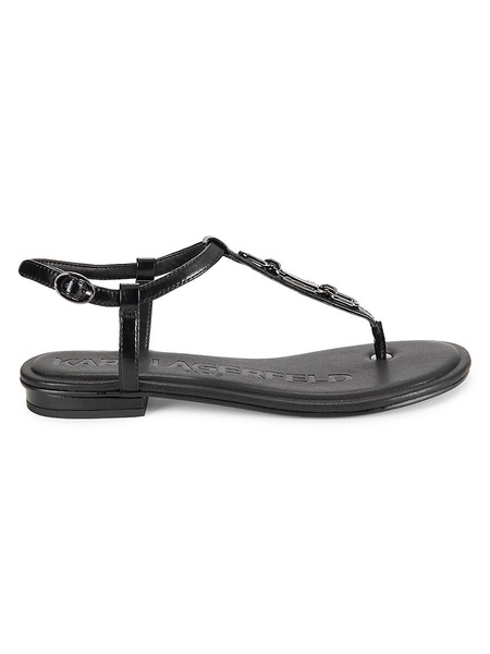 Cornelia Logo T-Strap Sandals