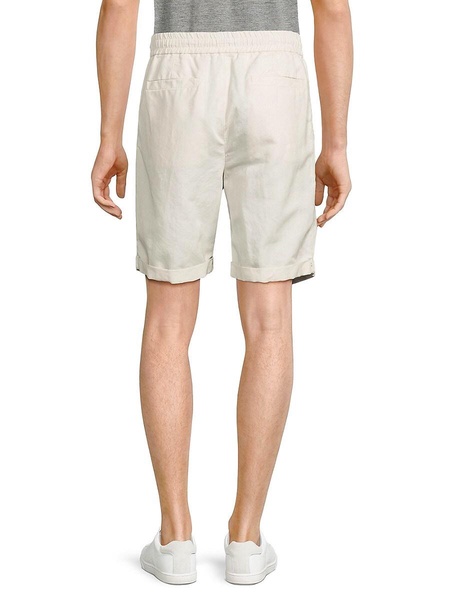 Linen Blend Flat Front Shorts