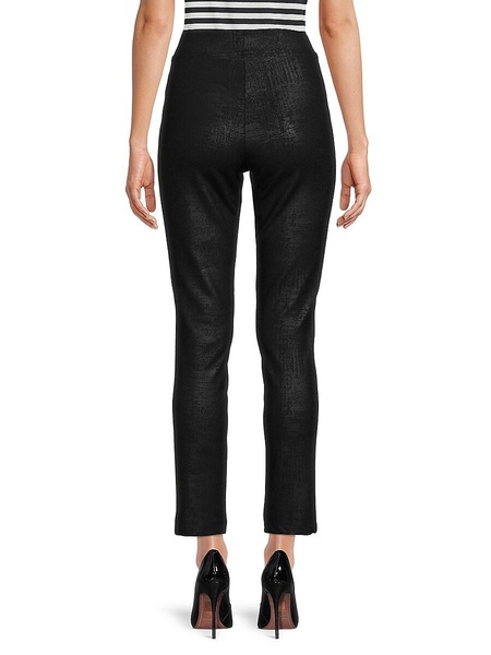 High Rise Textured Ponte Pants