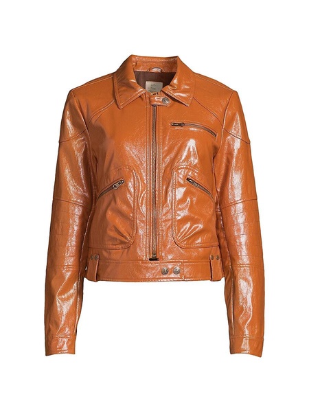 Josie Vegan Leather Zip Up Jacket