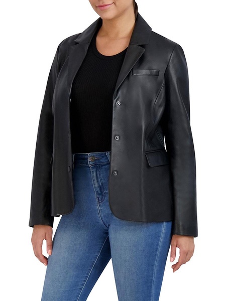 Notch Lapel Leather Jacket