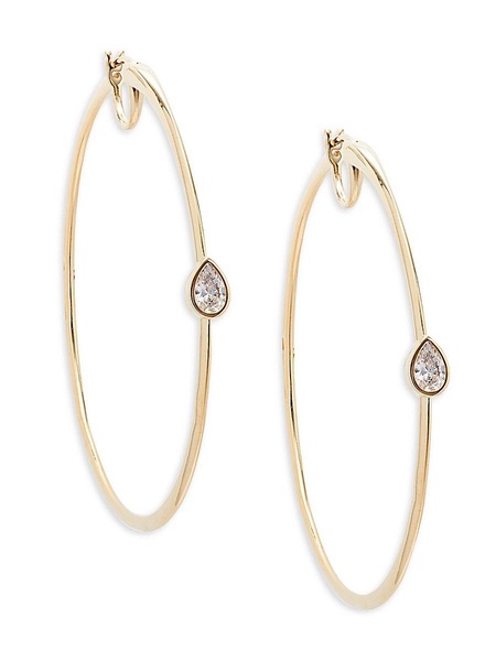 Zoe 18K Goldplated & Cubic Zirconia Large Hoop Earrings