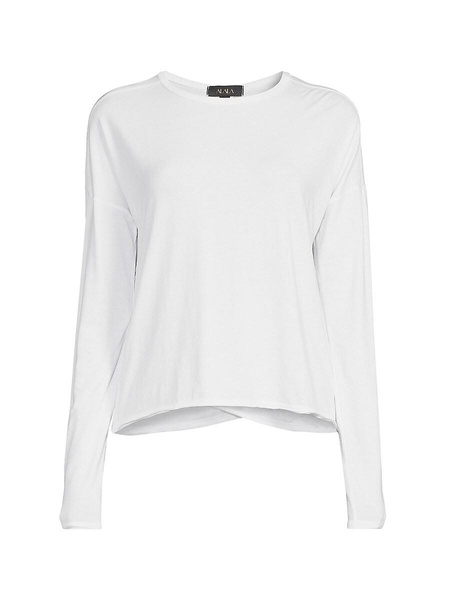 Cutout Pima Cotton Blend Knit Top