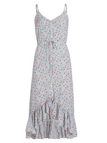 Frida Floral-Print Tiered Midi Dress