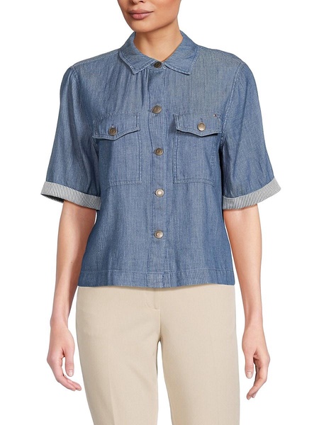 Chambray Button Front Shirt