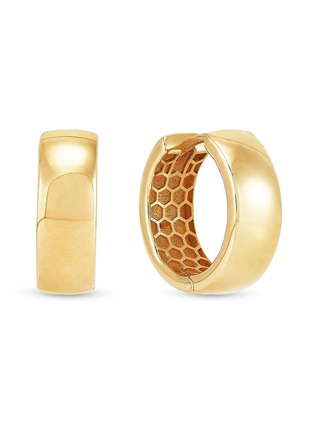 14K Yellow Gold Polished Huggie Earrings