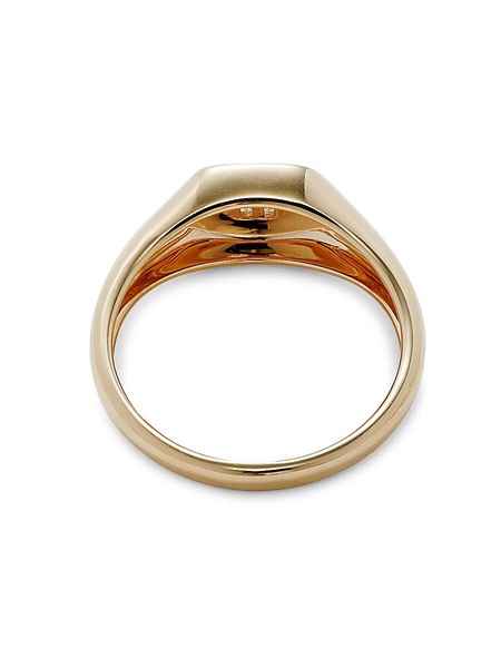 14K Yellow Gold & 0.03 TCW Diamond Signet Ring