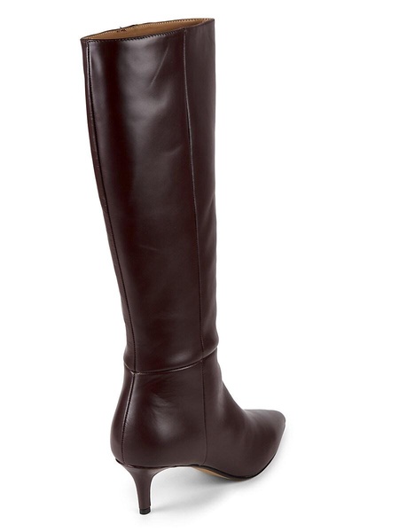 Charlie Leather Kitten Heel Calf Boots