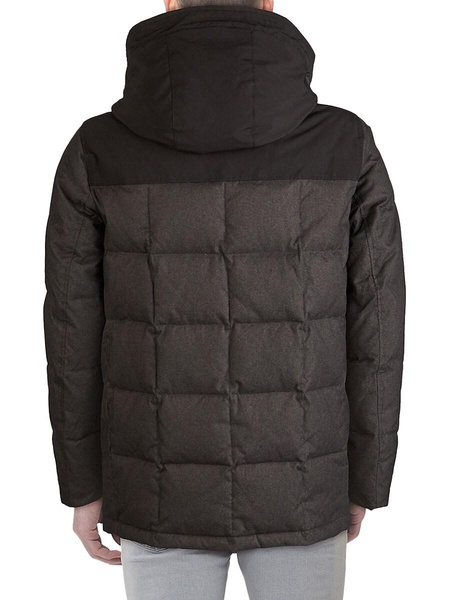 Quilted Flannel Down Faux Fur-Hooded Parka