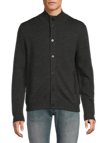 Mockneck Merino Wool Cardigan