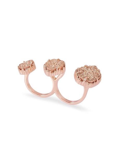 Naomi 14K Rose Goldplated & Drusy Ring