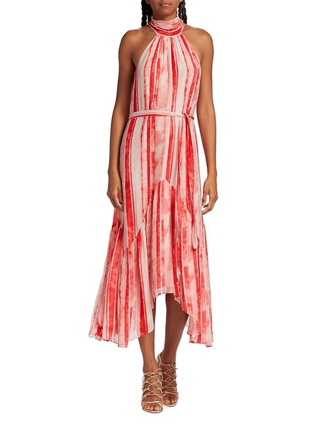 Babette Striped Silk Blend Midi Dress