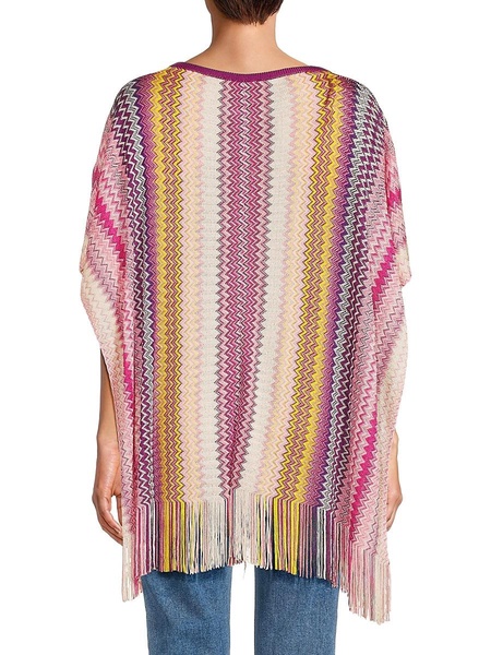 Chevron Fringed Poncho