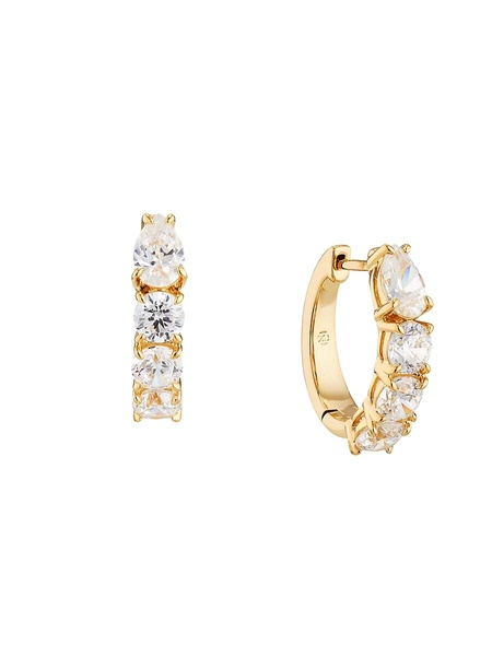 18K Goldplated & Cubic Zirconia Huggie Earrings