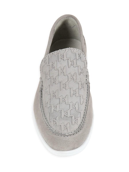 Monogram Embossed Suede Slip On Sneakers