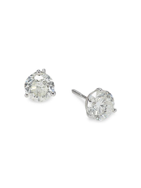 14K White Gold & 1.25 TCW Diamond Stud Earrings