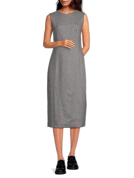 Solid Wool & Cashmere Midi Dress