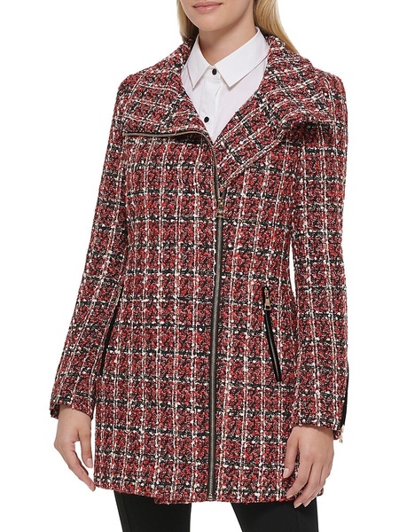 Novelty Tweed with Sequins Asymmetrical Coat