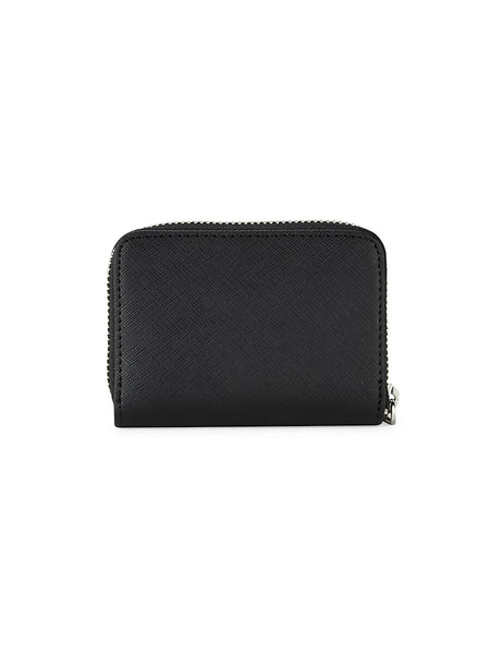 Logo Faux Leather Card Wallet