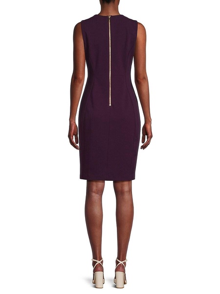 Solid Sleeveless Sheath Dress