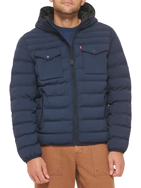 Stretch Quilted Hooded Puffer Jacket