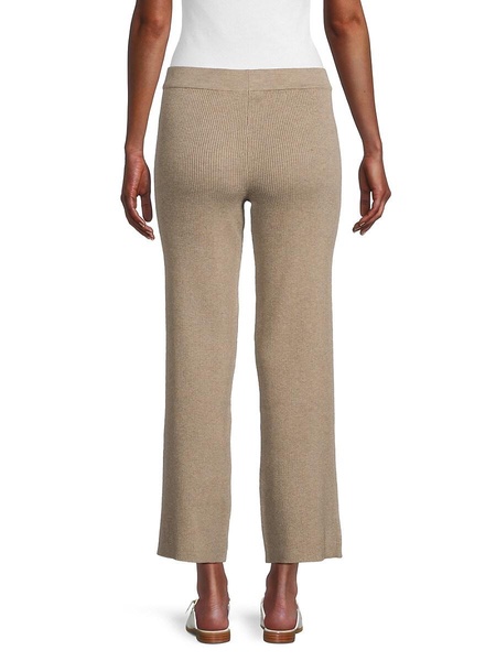 Ribbed Slit Flat Front Pants