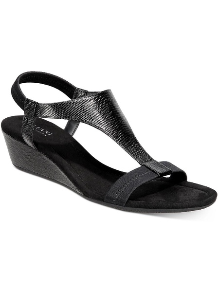 vacanza womens faux leather wedge sandals