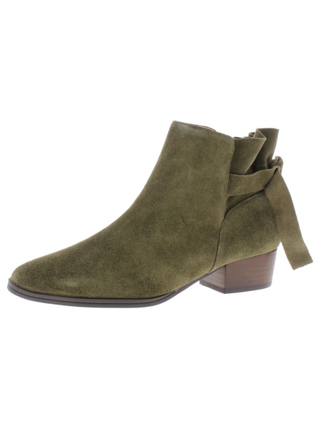 crosswalk womens faux suede bow back ankle boots