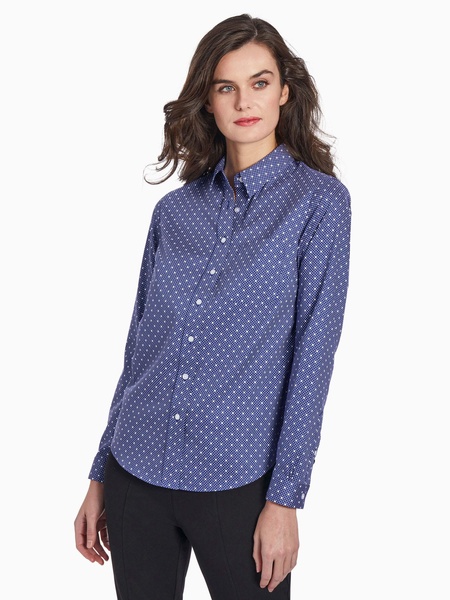 dotted easy-care oxford button-up shirt