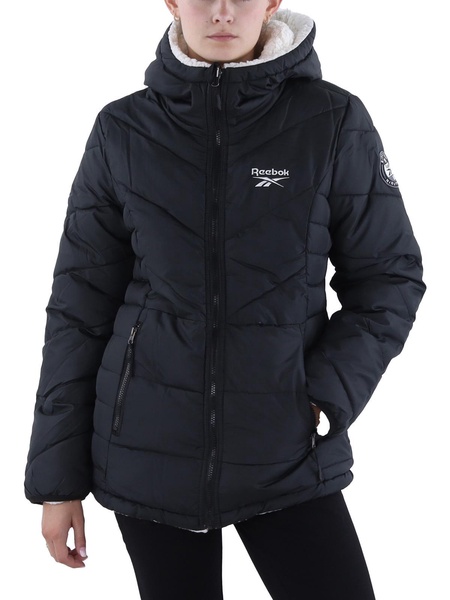 womens insulated hooded puffer jacket