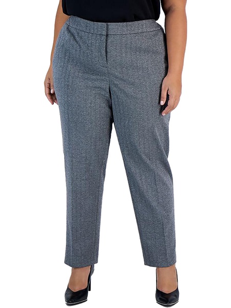 plus womens shimmer herringbone dress pants