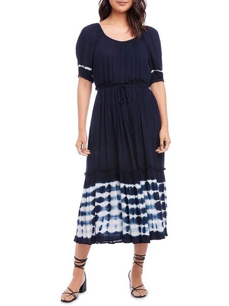 womens tie-dye long midi dress