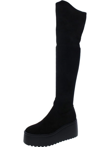 hojo 2 womens faux suede side zip over-the-knee boots