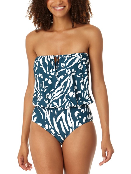 womens printed removable straps one-piece swimsuit